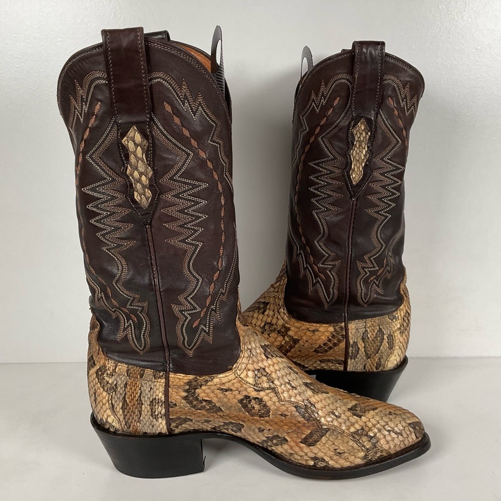 Lucchese 2000 Canebrake Rattlesnake | USA Made | Timber Snakeskin | Men’s 8 D - Picture 14 of 16